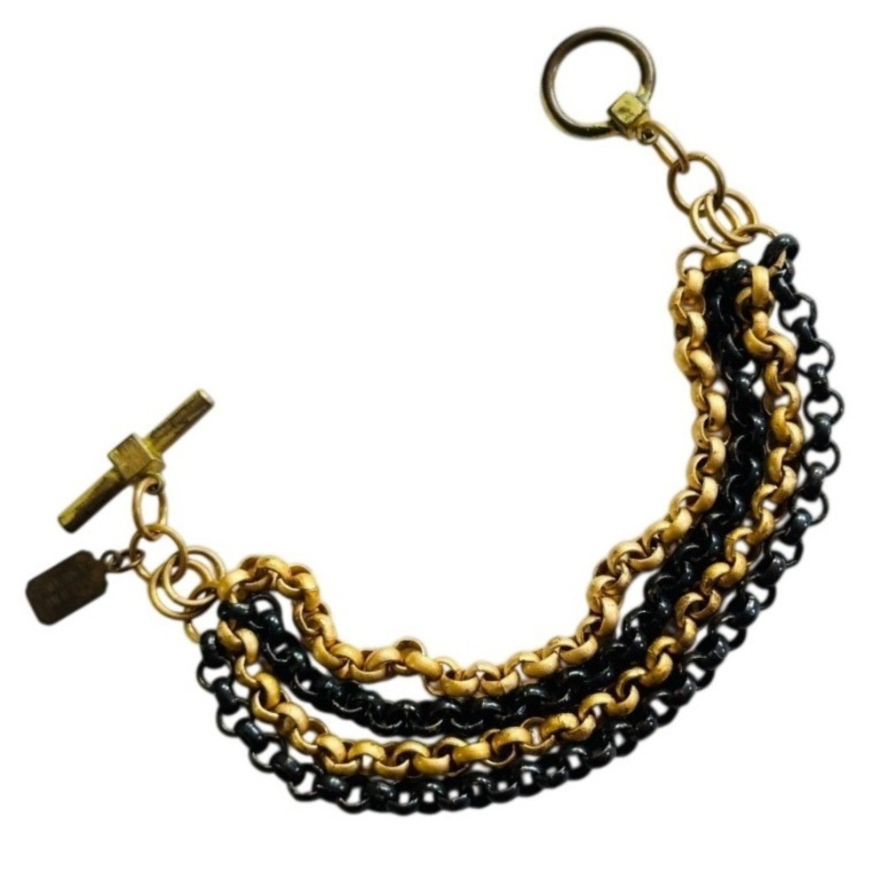 Cecilia Gonzales‎ multi chain bracelet Bracelet brass BOHO Toggle Steampunk 7"
